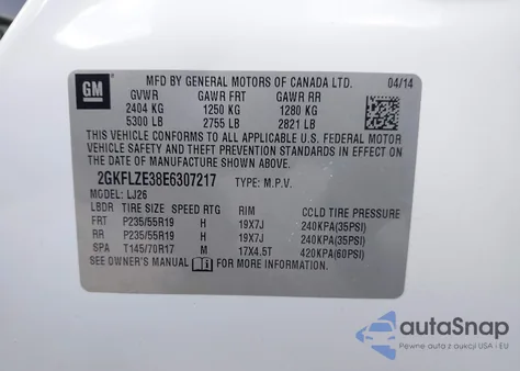 2014 GMC Terrain Denali from USA, damaged, VIN 2GKFLZE38E6307217